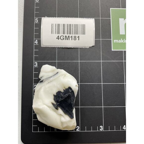 Milk Glass Black Infused Art Glass Cullet Glowing Manganese Slag Glass #4GM181 - Picture 8 of 8